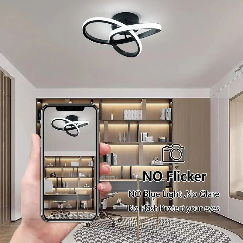 Household LED Ceiling Lamp Chandelier - Modern Style Bedroom Light with Three Colors - Surface Installation 220V Dining Room Lamp | Kalsten