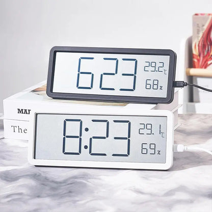 Large Digital Wall Clock with Temperature and Humidity Display – Perfect for Living Room, Bedroom, and Office | Karnz
