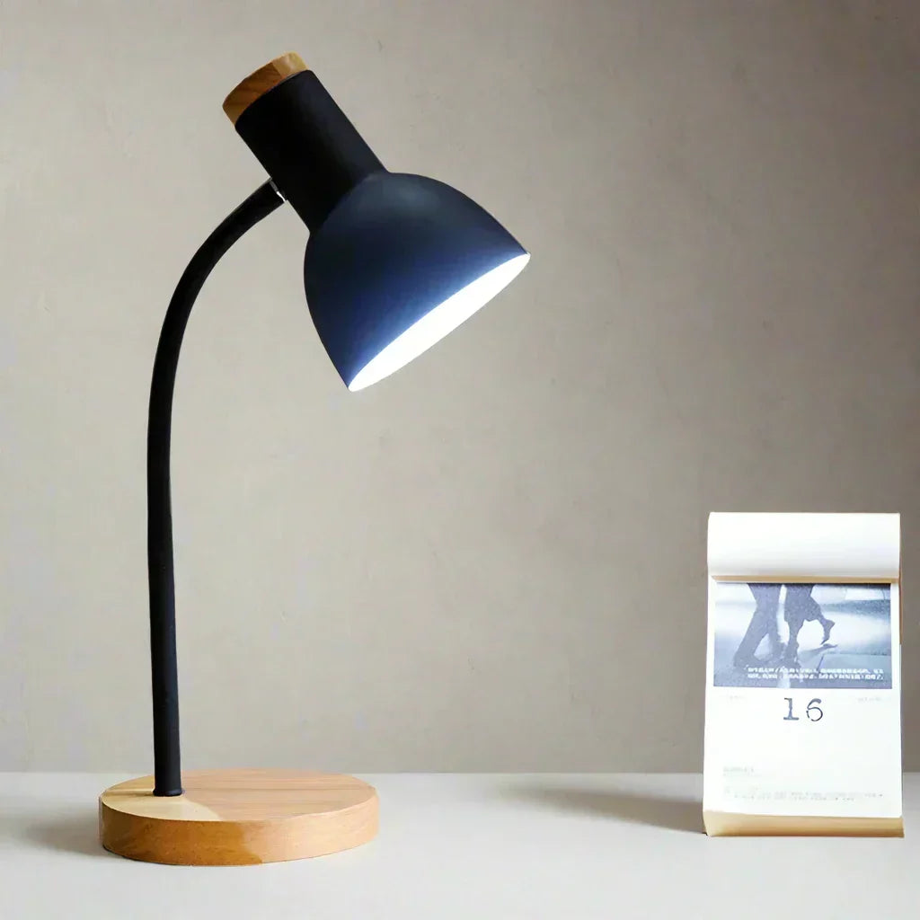 Autumn and Winter Lighting | Nordic Creative Wood Art Iron LED Desk Lamp - Moxie | Kalsten