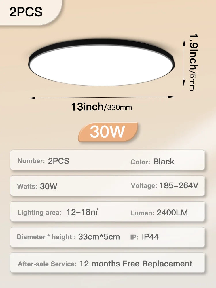 Modern LED Ceiling Light – Energy-Saving Panel Lamp for Kitchen, Bedroom, Living Room, and Corridor | Kalsten
