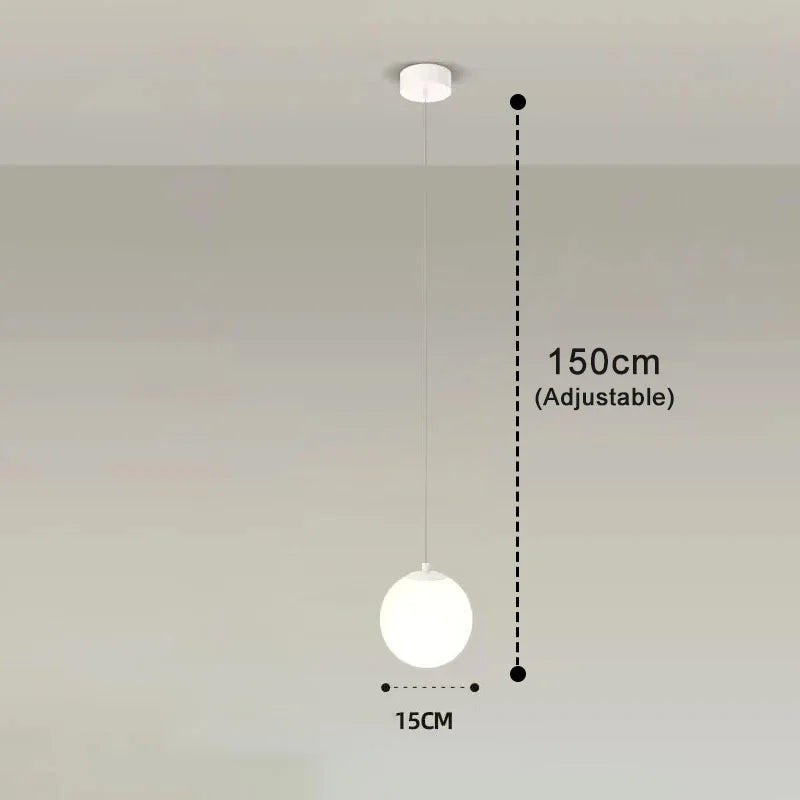 Modern Glass LED Pendant Light – Nordic Style Hanging Lamp for Living Room, Bedroom, Restaurant, and Bar, 220V AC, Indoor Lighting Fixture | Kalsten
