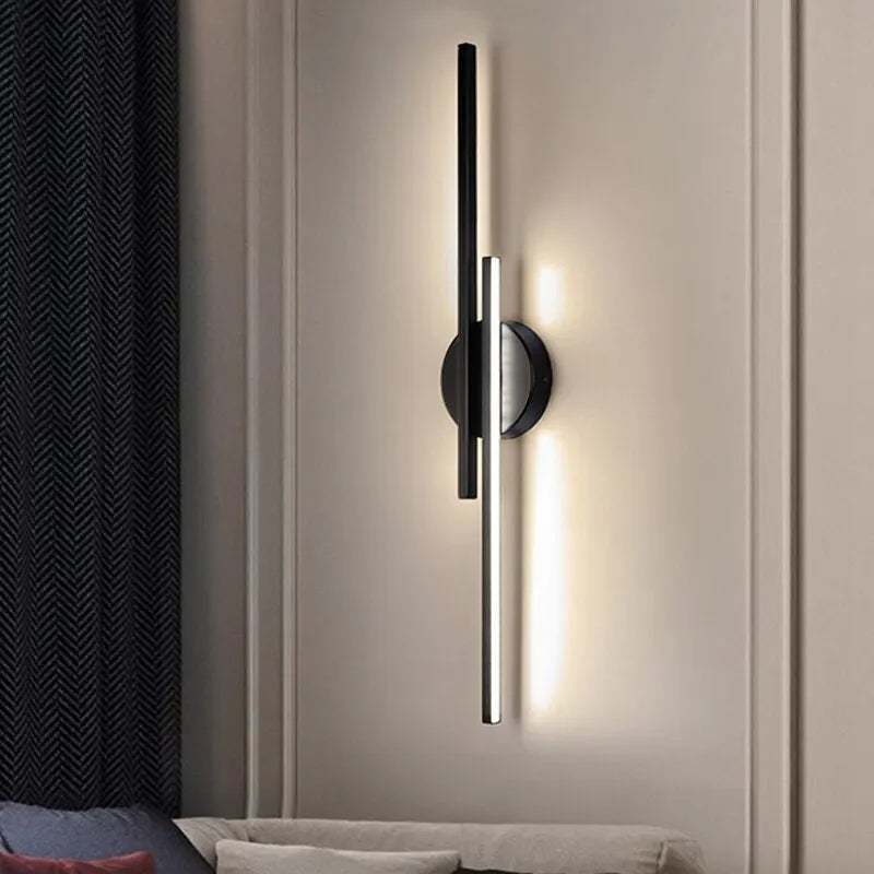 Modern Dual-Line LED Wall Lamp – Dimmable Up & Down Wall Light for Bedroom, Study, Dining Room, and TV Background Decor | Kalsten