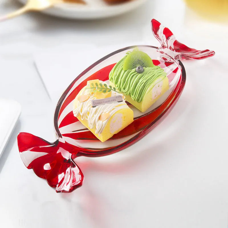 Candy-shaped glass snack plate | Kalsten