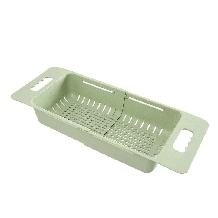 FlexDrain Draining Basket Kitchen – Adjustable Sink Organizer | Auto Drain & Fruit Vegetable Dryer | Space-saving Kitchen Accessory | Kalsten