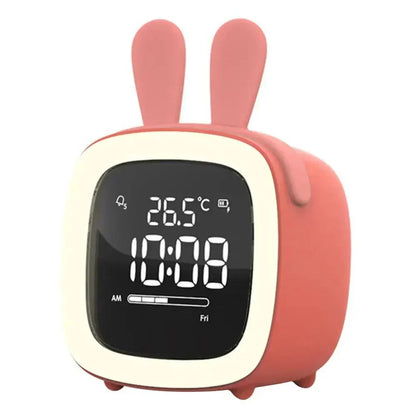 BowLift | Cartoon Bunny LED Alarm Clock with Night Light – Rechargeable, Cute Digital Display for Kids & Bedrooms