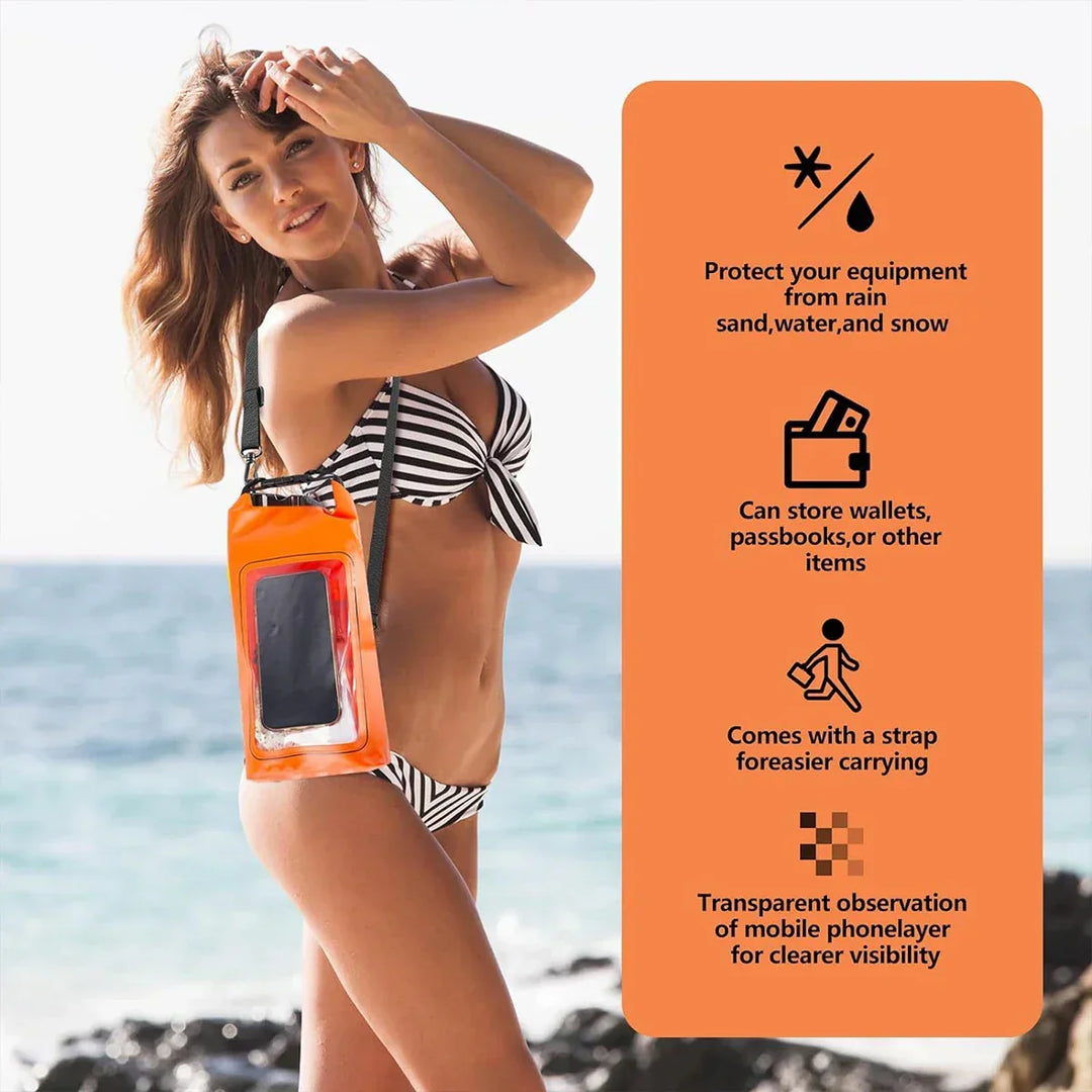 Kalsten | AquaVault Waterproof Dry Bag 2L | With Touchscreen Window | Outdoor Bag for Kayaking, Trekking & Water Sports