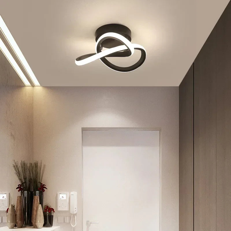 Modern LED Wall Lamp – Trefoil Black & White Ceiling Light for Bedroom, Living Room, Corridor, and Study with Remote Control and Dimmable Options | Kalsten