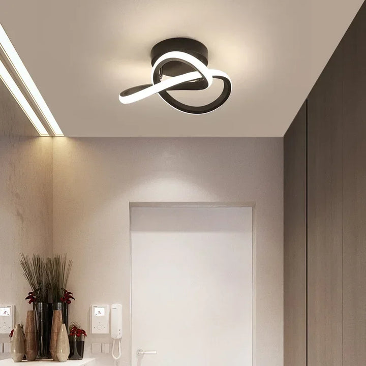 Modern LED Wall Lamp – Trefoil Black & White Ceiling Light for Bedroom, Living Room, Corridor, and Study with Remote Control and Dimmable Options | Kalsten