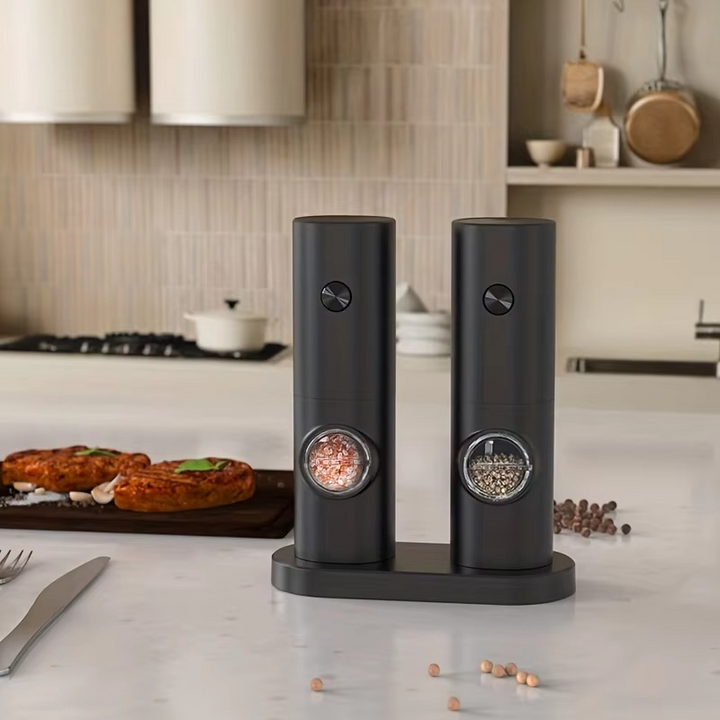 Electric Salt & Pepper Grinder Set with LED