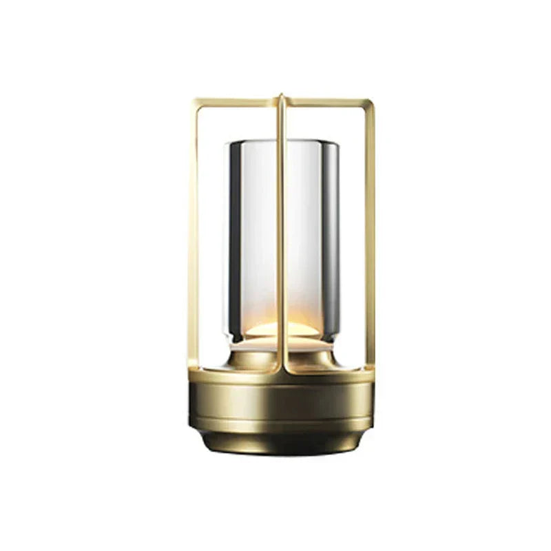Rechargeable wireless table lamp with crystal glass - Portable LED light for indoor and outdoor areas | Kalsten
