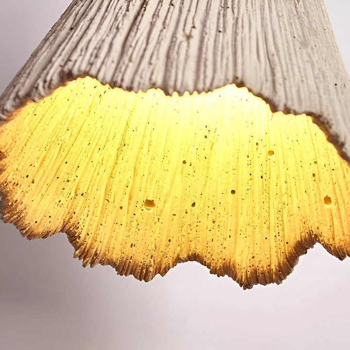 Pendant Light Cement 13.8 in Cream Dining Room Kitchen Island Hanging Ceiling Minimalist Wabi Sabi Rustic Fixture | Kalsten
