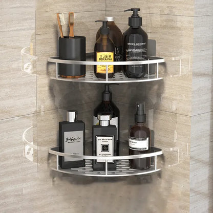 Skanto | Stylish and Practical No-Drill Shower Corner Shelf – Space-Saving Bathroom Storage Rack