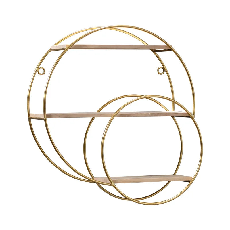 Skanto | NordicWave Double Circular Wall Shelf – Scandinavian Floating Shelf for Home Decor & Storage