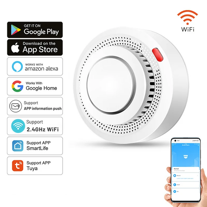 Kalsten | Smart WiFi Smoke Detector Fire Alarm 85dB – SafeSense