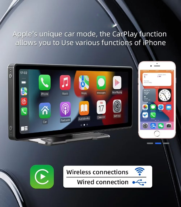 Kalsten | Universal 10.26-Inch (26.06cm) Car Multimedia Player with Wireless CarPlay and Android Auto
