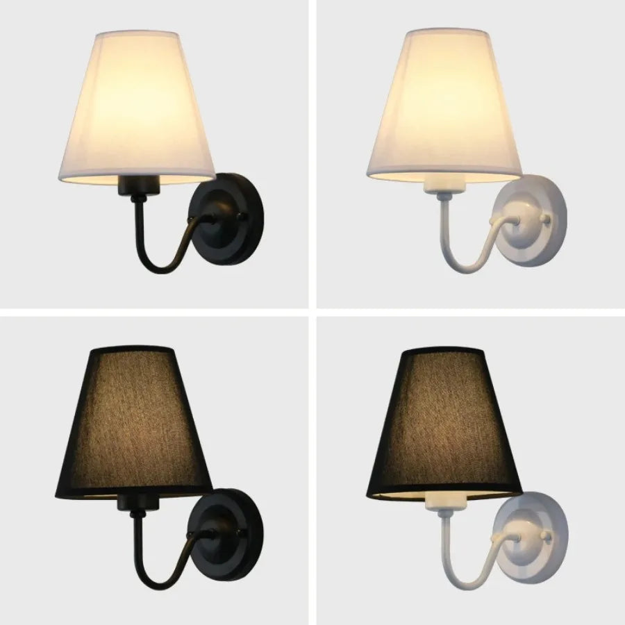 Modern LED Fabric Wall Lamp – E27 Retro Wall Lighting for Bedroom, Living Room, Hotel, and Dining Room | Kalsten