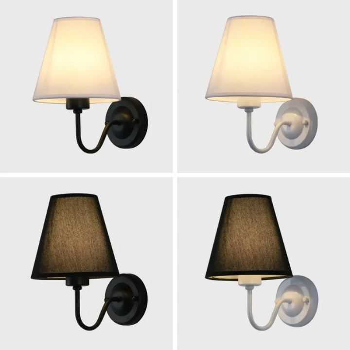 Modern LED Fabric Wall Lamp – E27 Retro Wall Lighting for Bedroom, Living Room, Hotel, and Dining Room | Kalsten