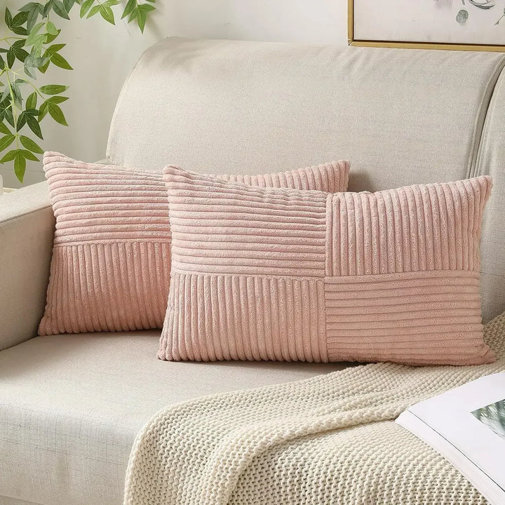 Kalsten | VelvetAura Cushion Cover - Stylish Striped Cushion Covers in Luxury Corduroy Set