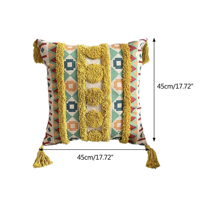 Boho lined fringe throw pillow cover | Kalsten