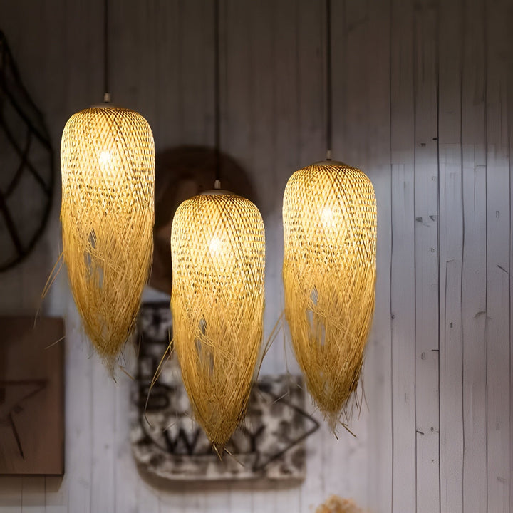 Handwoven Bamboo Hanging Lamp – Lighting for Tea Rooms, Restaurants, and Hotels | Kalsten