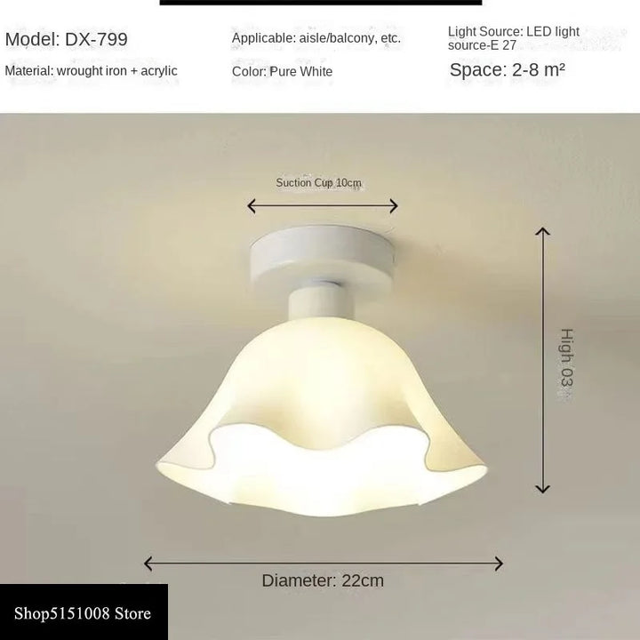 Ceramics Glass LED Corridor Ceiling Lamp for Aisle, Corridor, Cloakroom, Balcony Nordic E27 Acrylic Chandelier Rest Light Fixtures | Kalsten