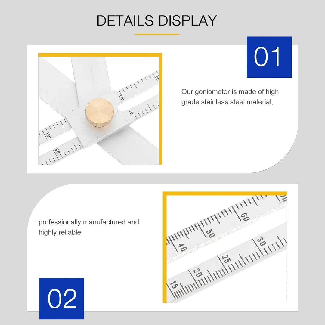 Adjustable angle ruler made of alloy, 45 cm | Kalsten