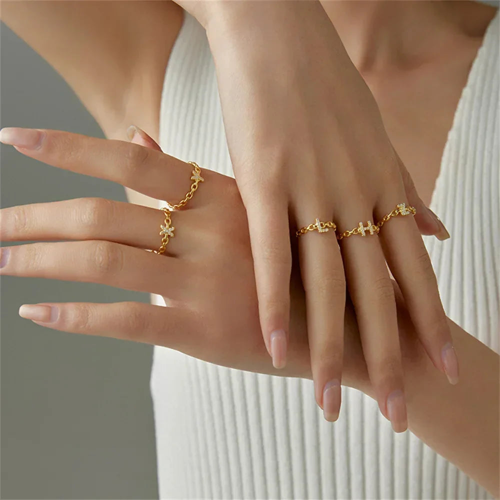 Kalsten | Dainty Diamond Letter Initial Ring