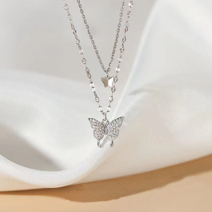 Kalsten | Dreamy Wings Silver Double Layer Necklace
