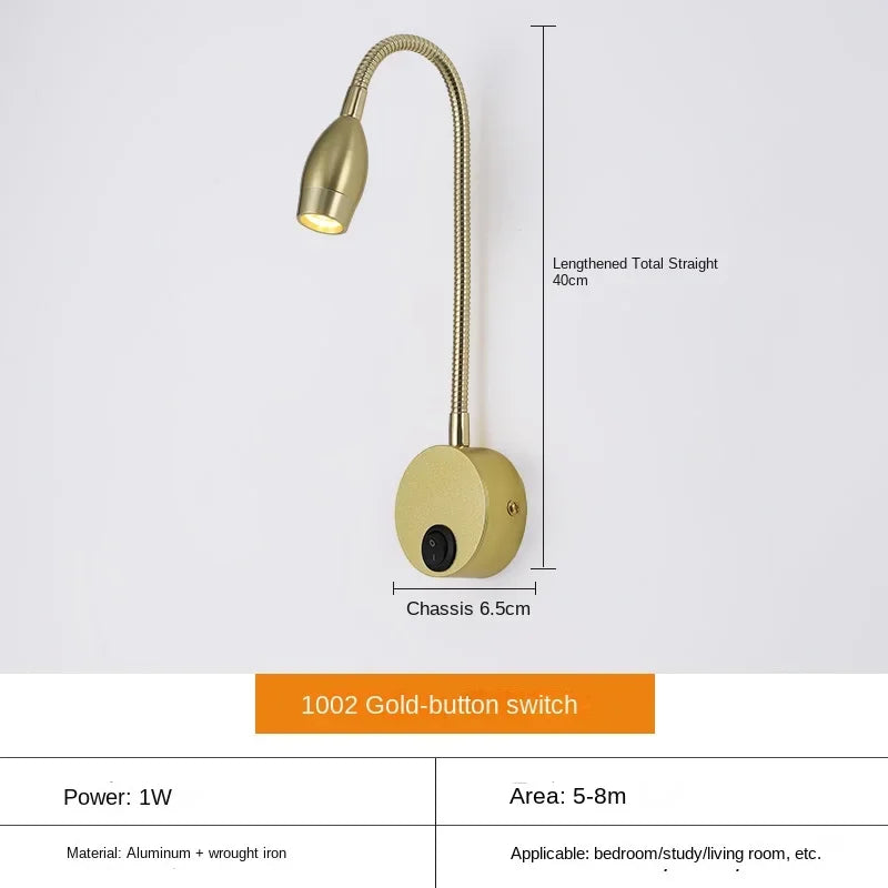 Versatile LED Wall Lamp: Modern, Flexible, Perfect for Reading in Bed | Kalsten