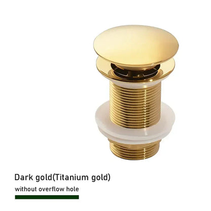 Drain Screw with Push-Down Pop-Up – Brass | 11 Colors | With or Without Overflow Skanto