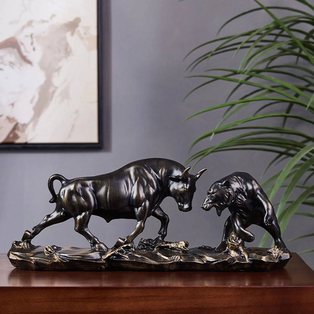 Kalsten | Feng Shui Bear and Bull Statue, Bull Figure, Collection Cow Sculptures Animal