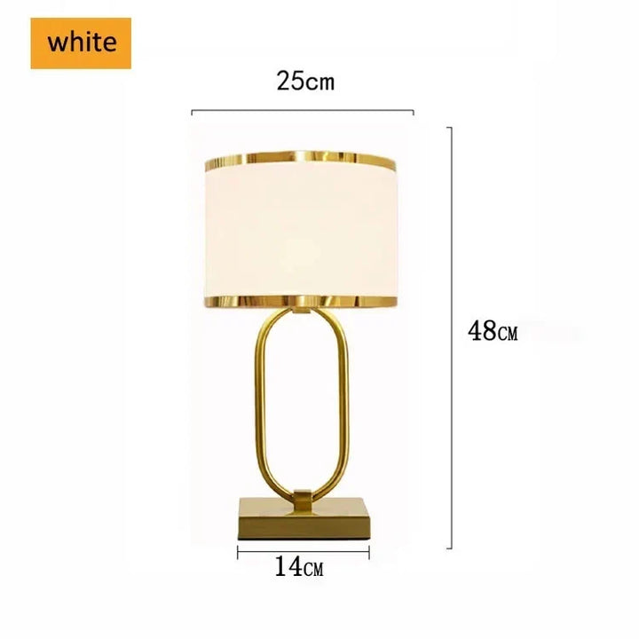 Luxurious European Cloth and Metal Table Lamp - Perfect for Study, Bedside, and Living Room Décor | Kalsten