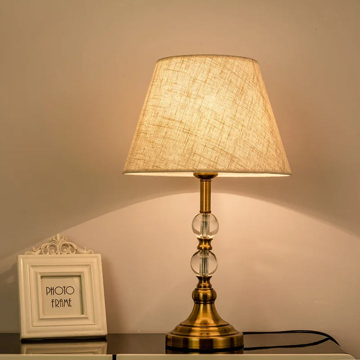 American Imitation Copper Crystal Bedside Lamp - Modern European Style Desk Lamp | Kalsten