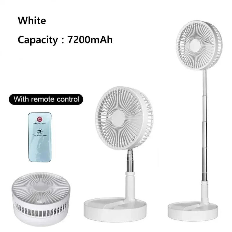 7200mAh USB Rechargeable Portable Folding Fan Floor Low Noise Fan for Outdoor Home Wireless Fan 4 Speed Camping Portable Fan | Kalsten