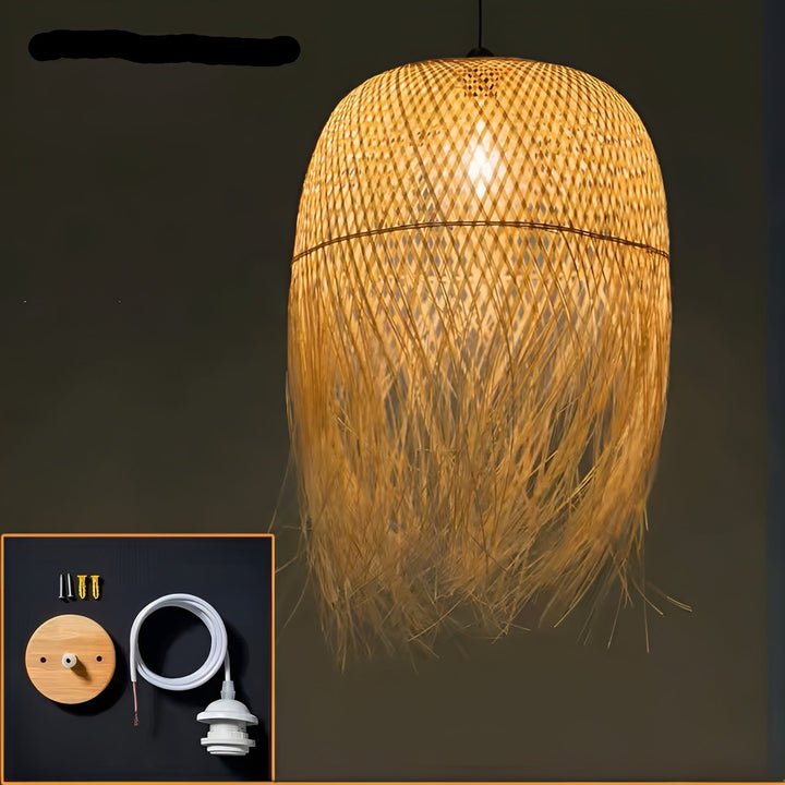 Handwoven Bamboo Hanging Lamp – Lighting for Tea Rooms, Restaurants, and Hotels | Kalsten