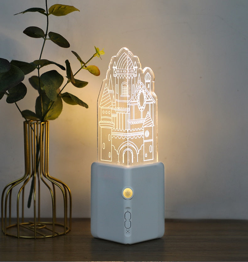 3D LED Rechargeable Wall Night Lamp | Kalsten