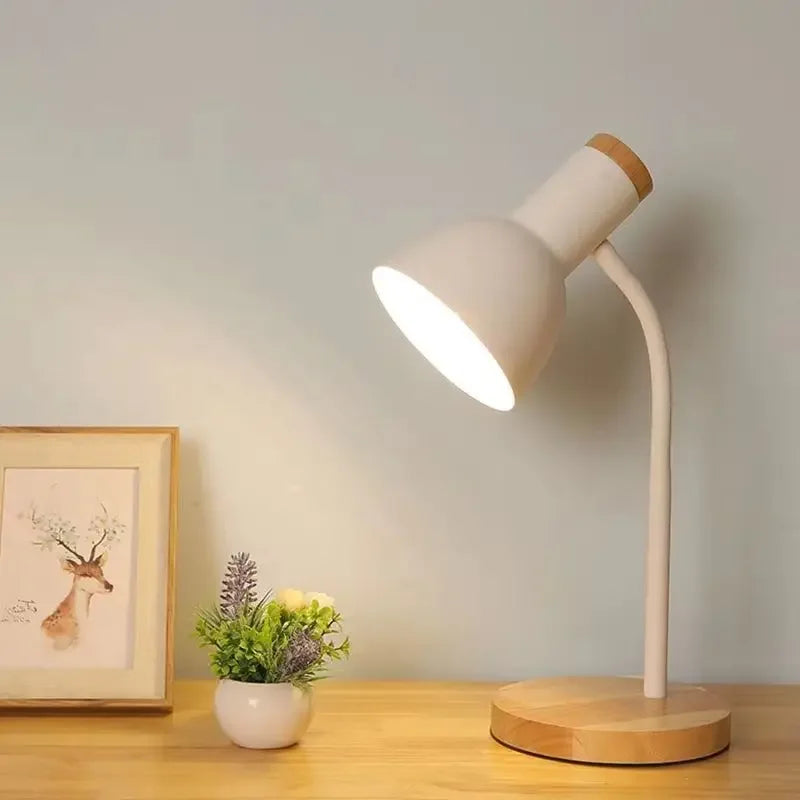 Autumn and Winter Lighting | Nordic Creative Wood Art Iron LED Desk Lamp - Moxie | Kalsten