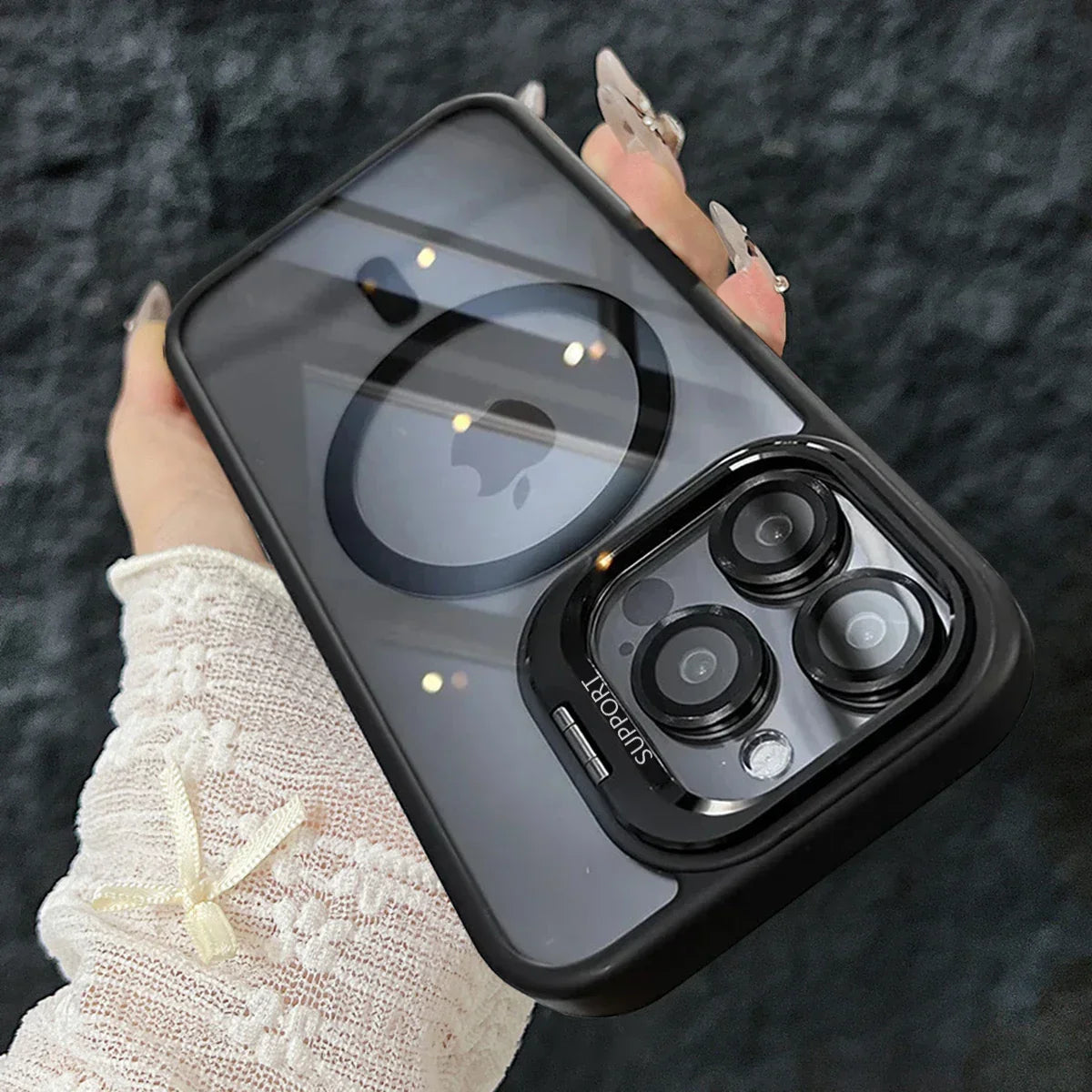 Skanto | Magnetic Shockproof Magsafe Phone Case Stand Glass Lens Protector Cover