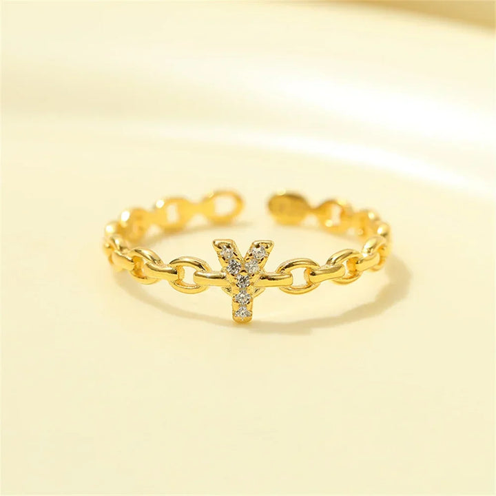 Kalsten | Dainty Diamond Letter Initial Ring