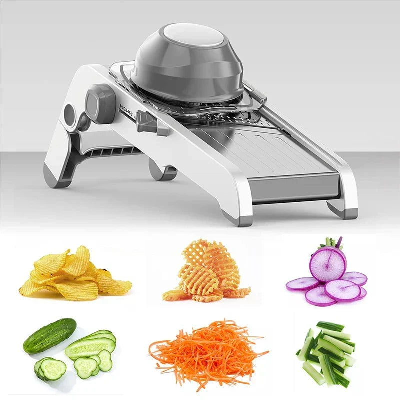 Kalsten | SchnittMeister 18-in-1 Mandoline Vegetable Slicer | Adjustable & Stainless Steel Blades | For Slices, Strips & Julienne | Safe & Versatile