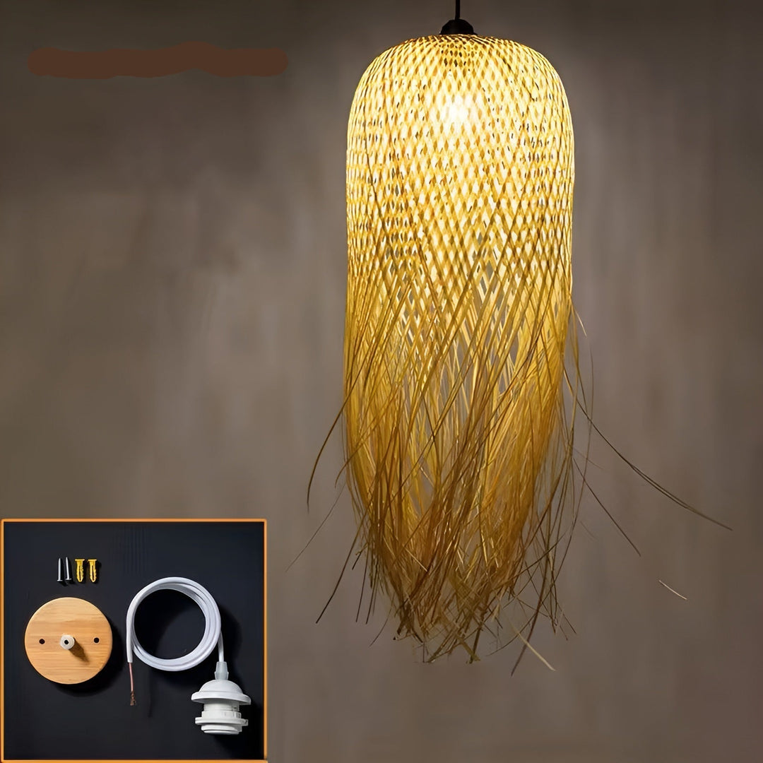 Handwoven Bamboo Hanging Lamp – Lighting for Tea Rooms, Restaurants, and Hotels | Kalsten