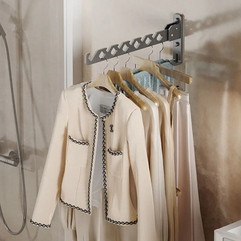 Foldable Wall-Mounted Clothing Rack