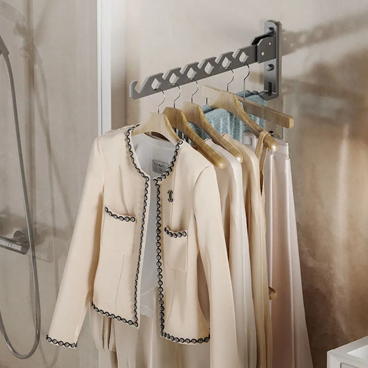 Foldable Wall-Mounted Clothing Rack