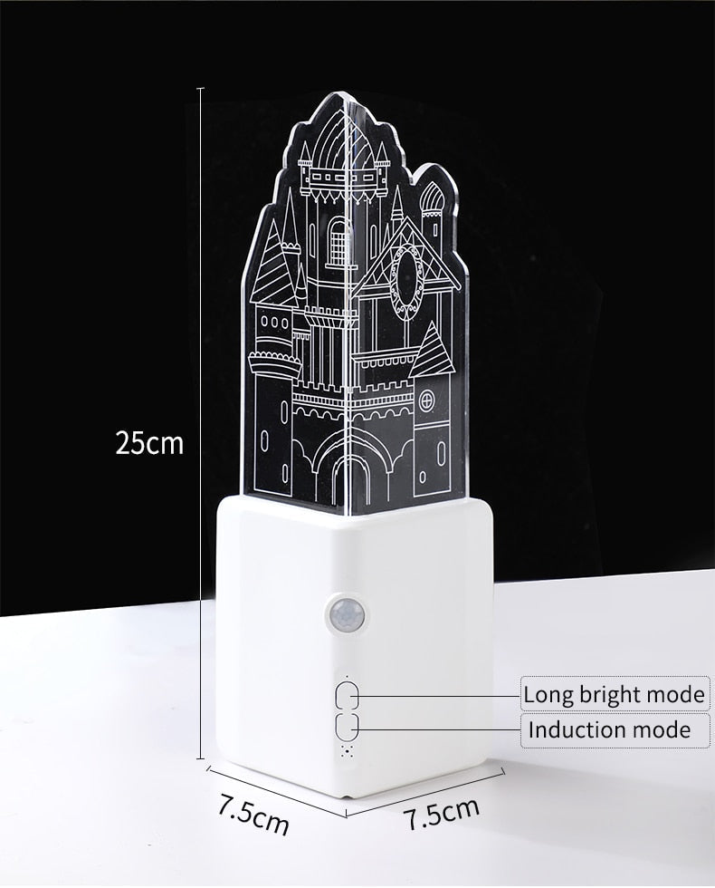 3D LED Rechargeable Wall Night Lamp | Kalsten
