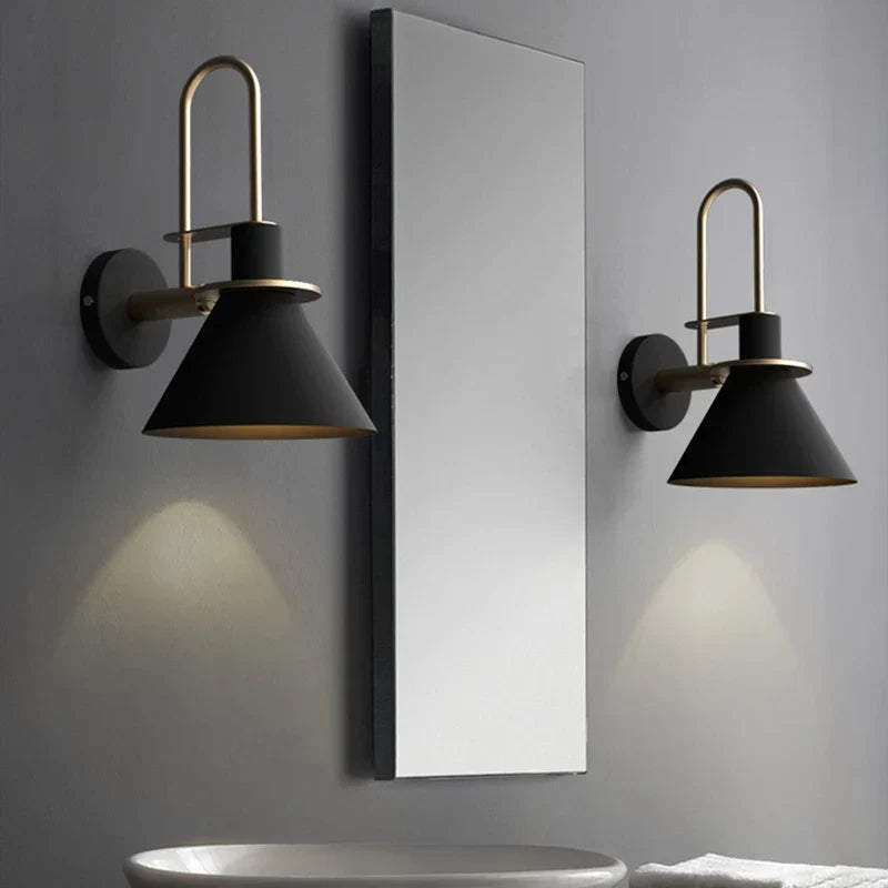 Modern Industrial Iron Wall Lamp – E27 Downlight for Living Room, Bedroom, and Bathroom | Kalsten