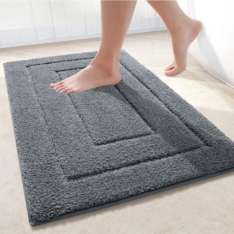 Bathroom Mat Microfiber Non-Slip – Double Layer Bath Mat | Highly Absorbent & Soft | Comfort Doormat | Kalsten