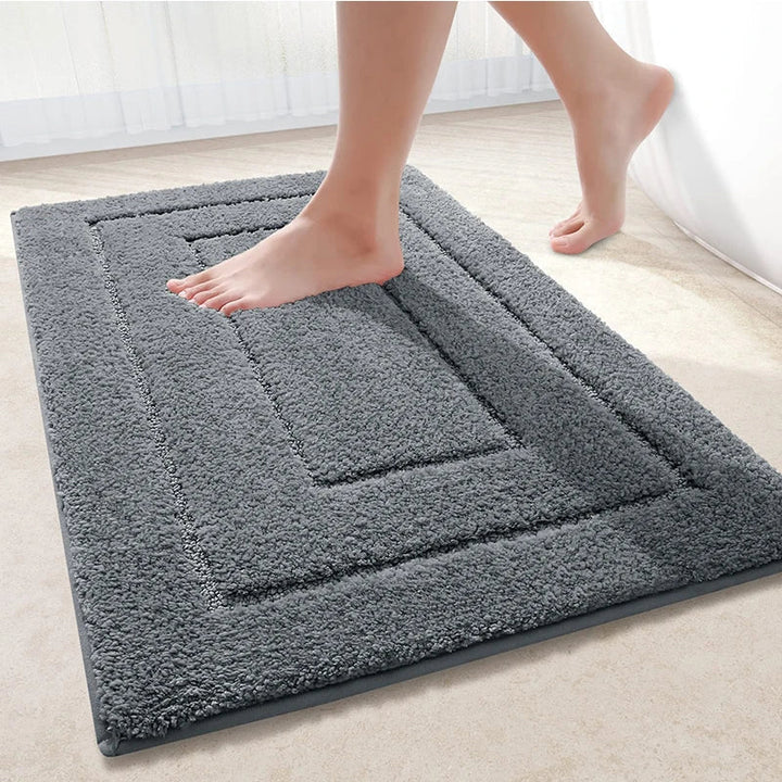 Bathroom Mat Microfiber Non-Slip – Double Layer Bath Mat | Highly Absorbent & Soft | Comfort Doormat | Kalsten