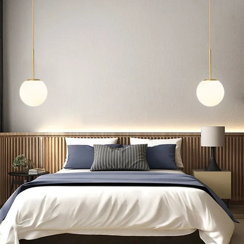 Modern Glass Ball Pendant Light – Decorative Nordic Fixture for Dining Room, Bedroom, and Bar | Kalsten