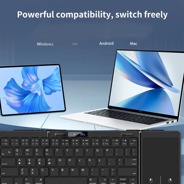Kalsten | Foldable RGB Wireless Built-in Touchpad Backlit Travel Keyboard