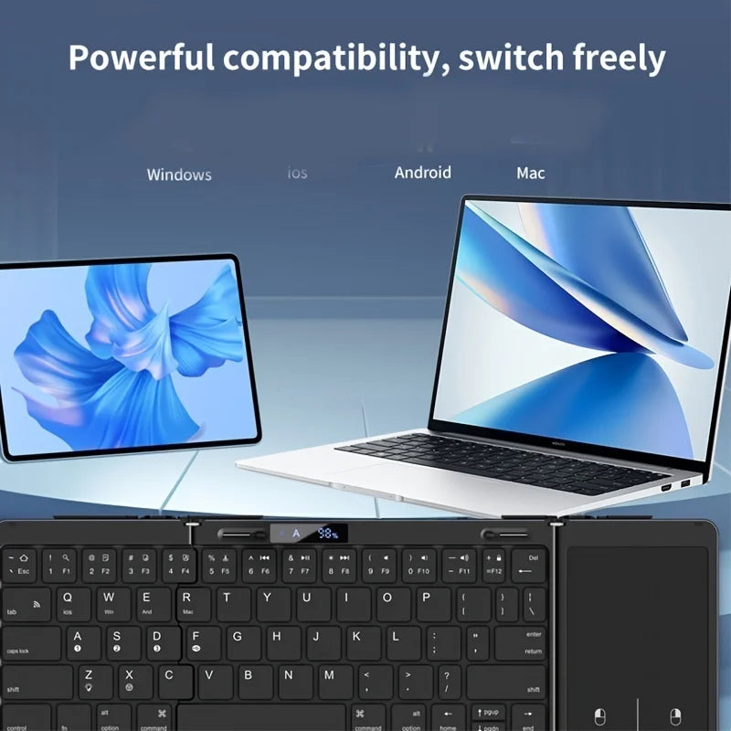 Skanto | Foldable RGB Wireless Built-in Touchpad Backlit Travel Keyboard